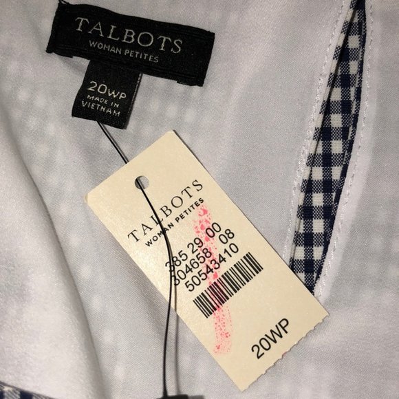 🗝TALBOTS🗝PETITE SLEEVELESS GINGHAM PEPLUM TOP🗝 - Picture 7 of 7